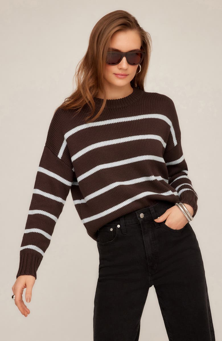FIFTEEN TWENTY Luca Stripe Crewneck Sweater, Alternate, color, Stripe