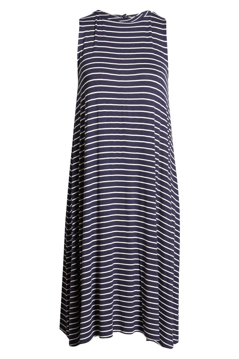 Tie Back Tank Dress, Alternate, color, NAVY/ IVORY