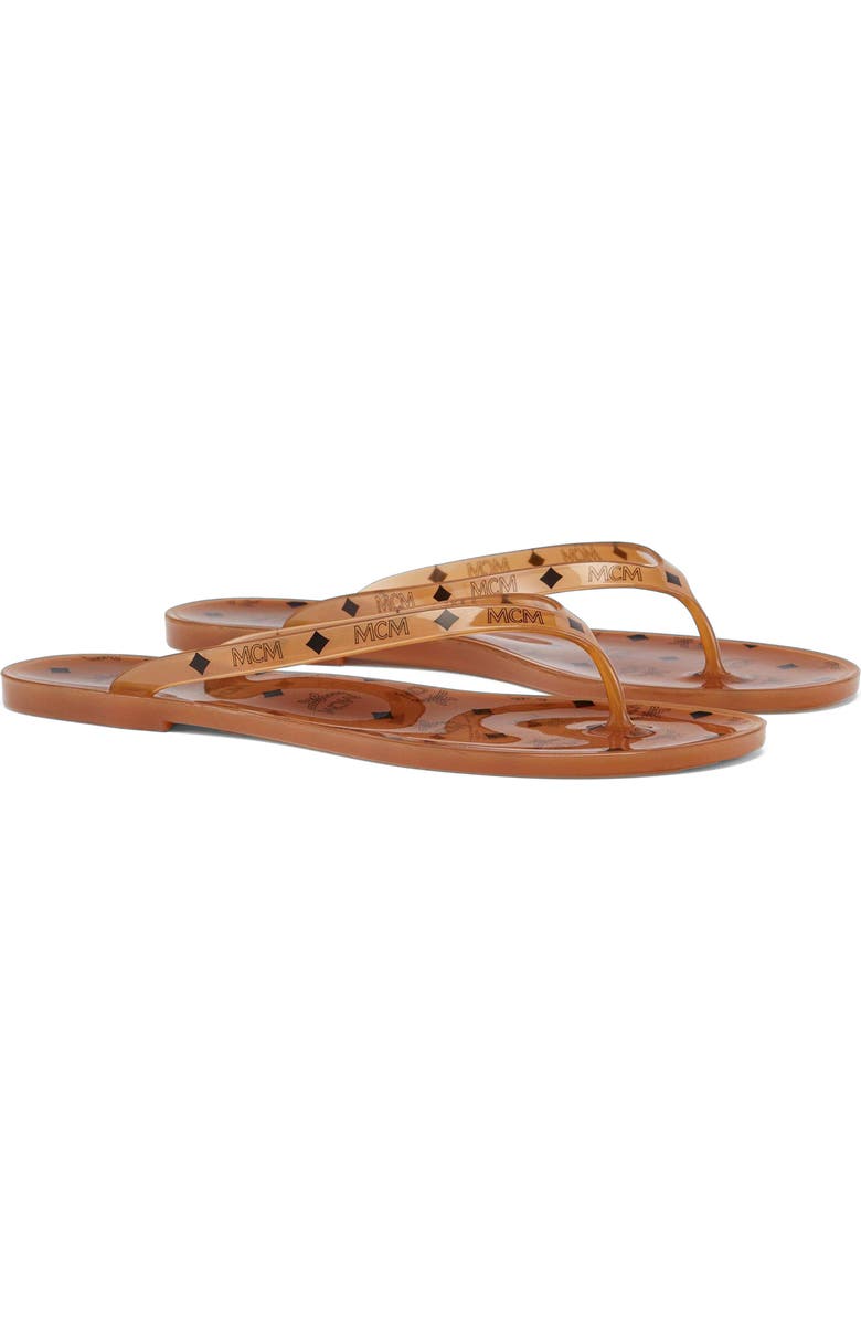 MCM Monogram Jelly Thong Sandals, Main, color,