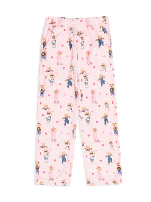 Preppy Goose Plush Teddy Bears Loungewear Pant In Pink