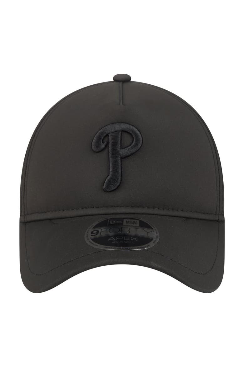 Men's New Era  Black Philadelphia Phillies Injection Apex 9FORTY Adjustable Hat, Alternate, color, Black