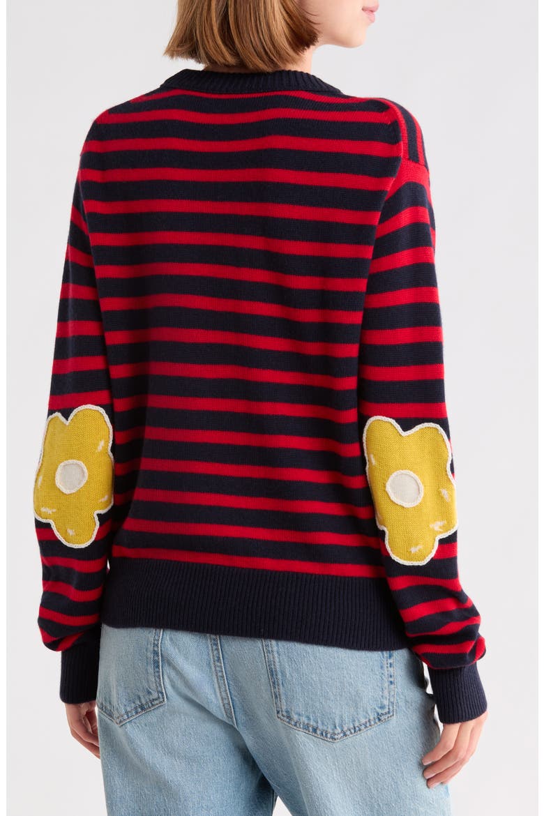 Joy Striped Crewneck Sweater, Alternate, color, NAVY/RED