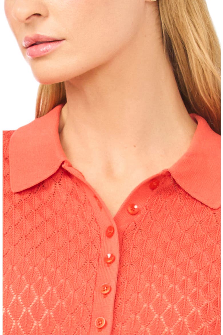 Clara Diamond Knit Polo, Alternate, color, TOMATO ORANGE