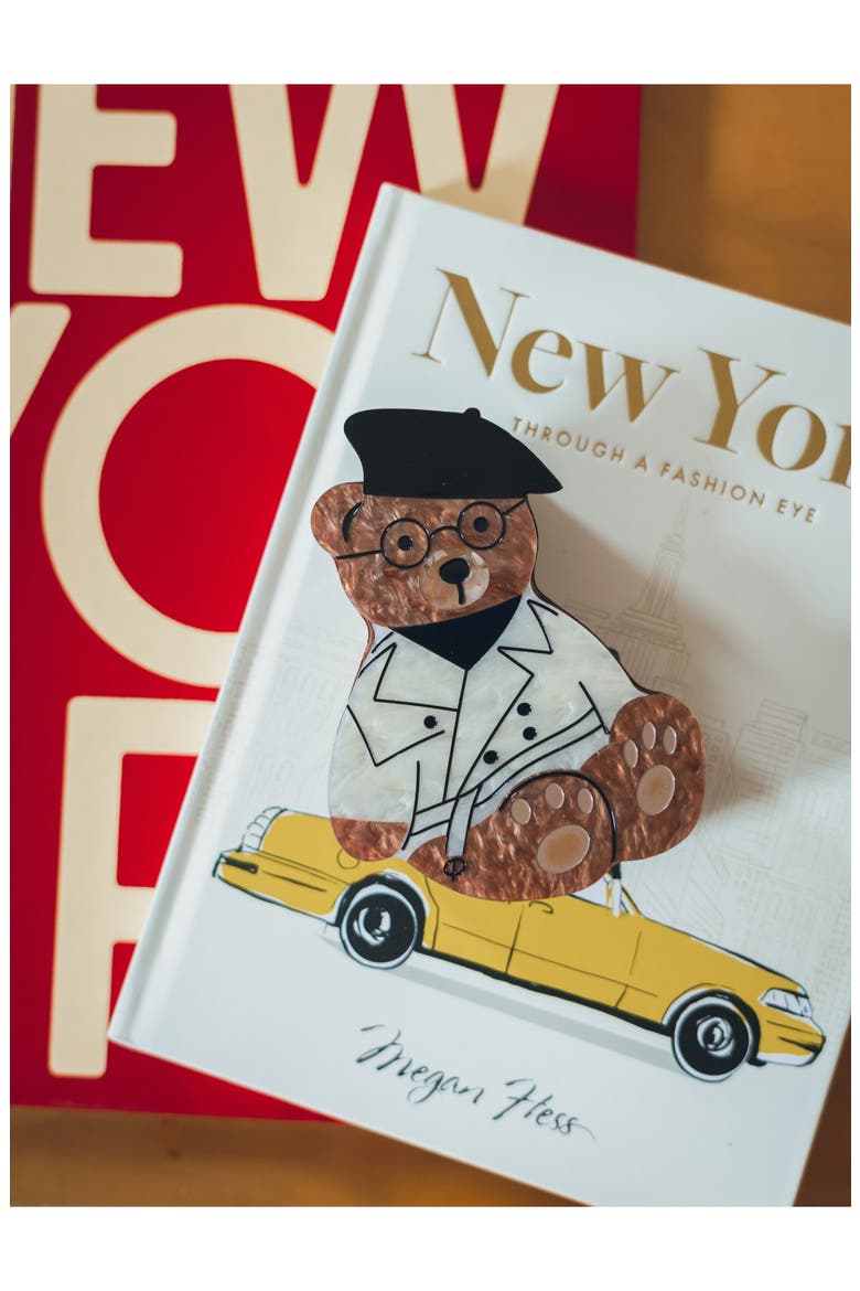 Hand-Painted Trench Coat Bear Decorative Trinket Box, Alternate, color, BROWN