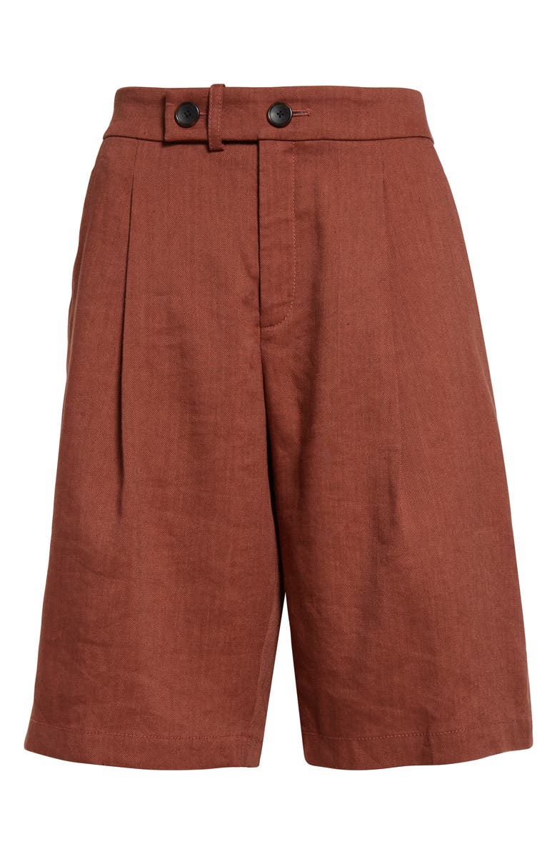 A.L.C. Nico Linen Blend Walking Shorts, Alternate, color, Sequoia