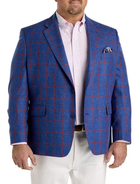 Big & Tall Windowpane Sport Coat