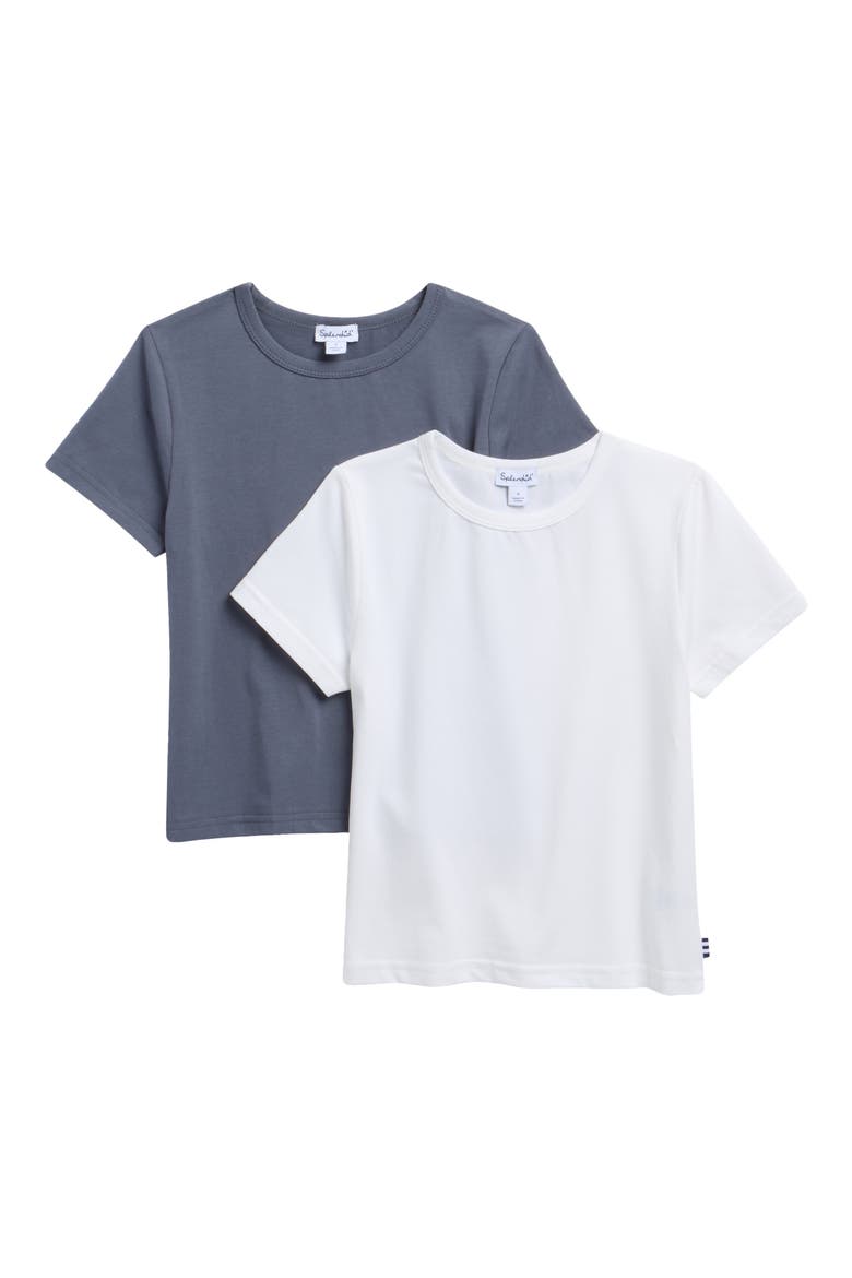 Kids' 2-Pack Assorted T-Shirts, Main, color, WHITE AND ASH BLUE