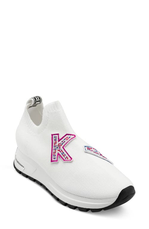 Shop Karl Lagerfeld Mirren Slip-on Wedge Sneaker In Bright White