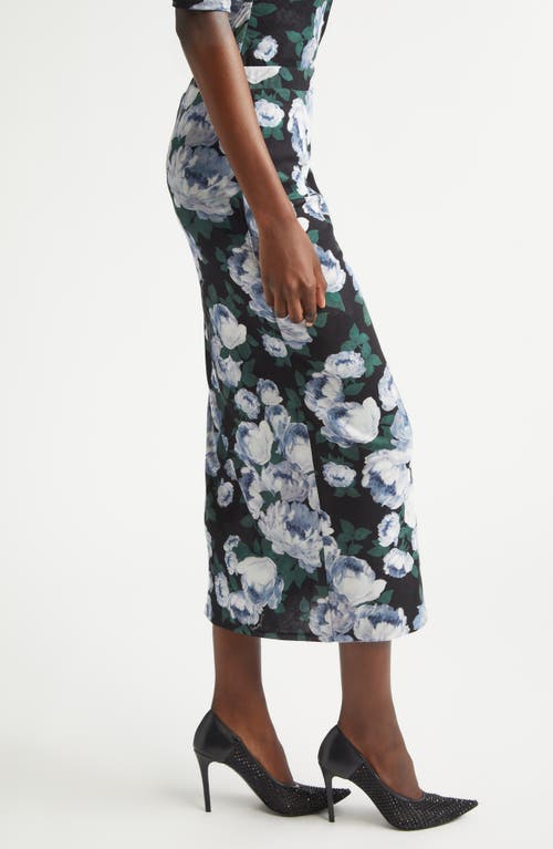 Stella Mccartney Bunch Of Roses Mesh Midi Skirt In Black