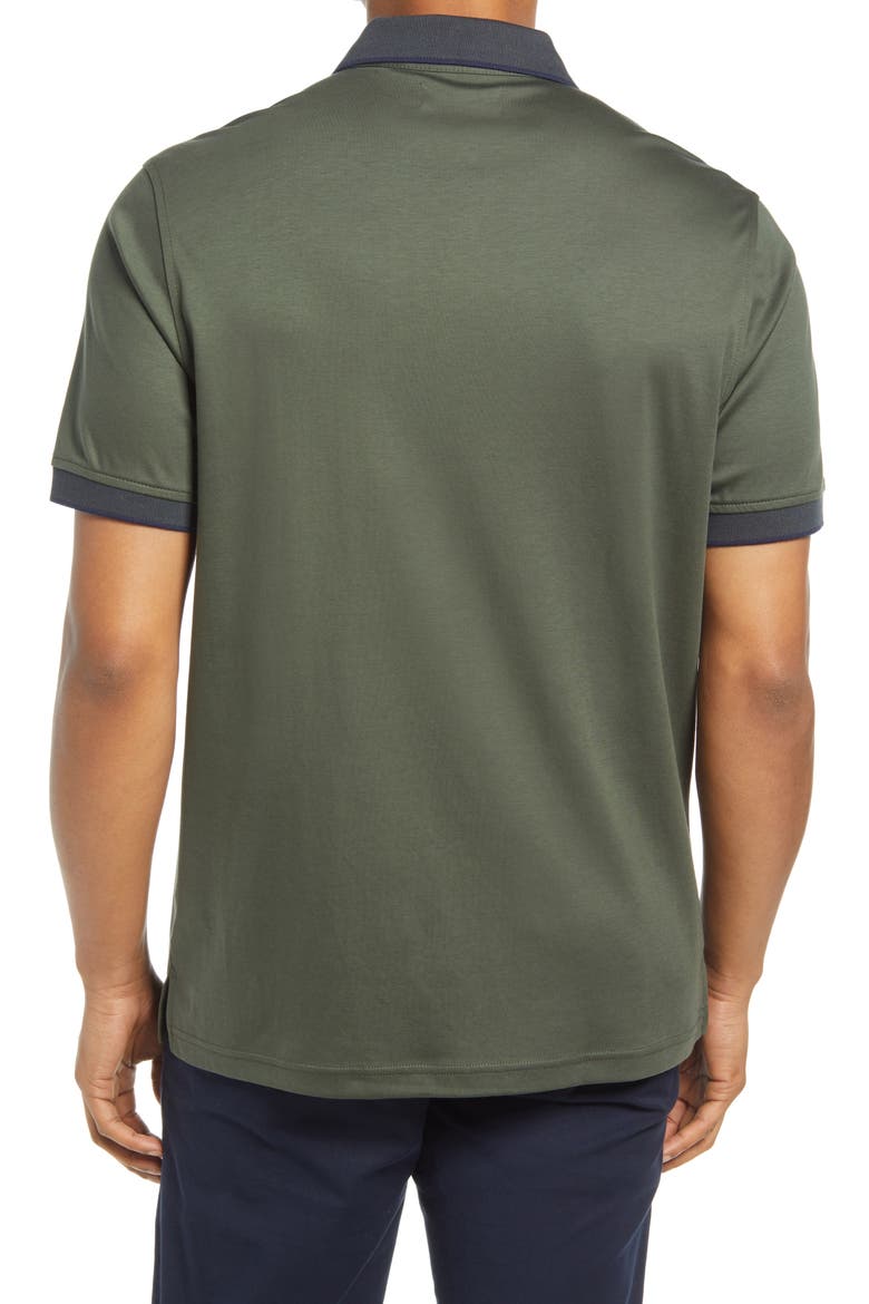 Short Sleeve Tipped Polo, Alternate, color, GREEN IVY