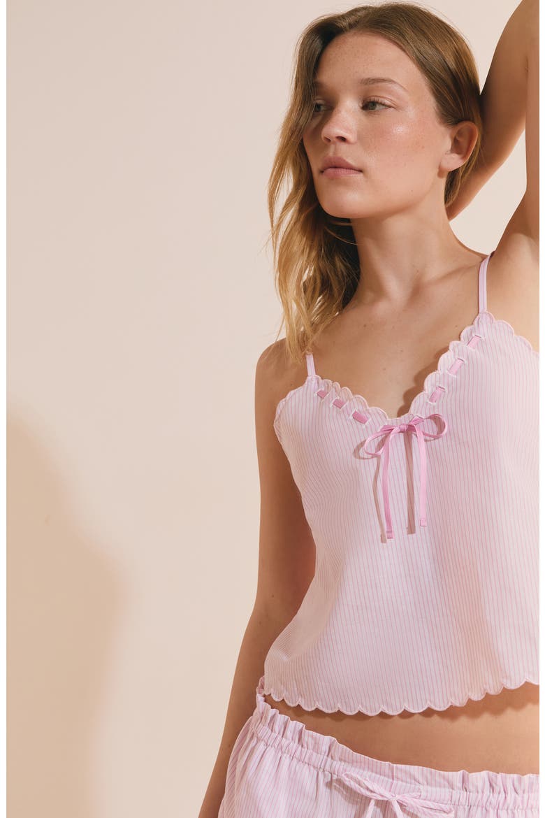 Time Scalloped Cotton Camisole, Alternate, color, PINK