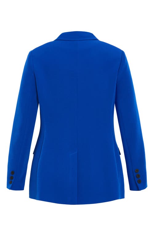 City Chic Alexis Oversize Double Breasted Blazer In Blue