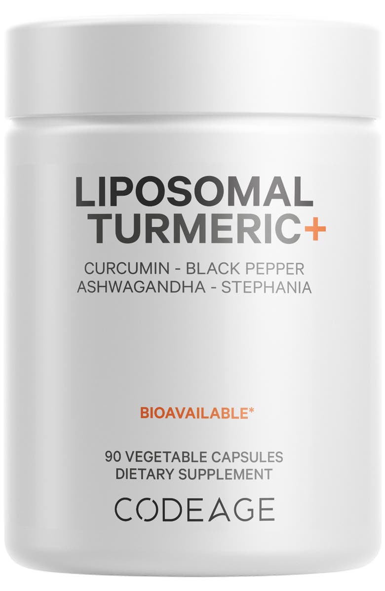 Codeage Liposomal Turmeric - 95% Curcumin Extract Supplement, Main, color, White