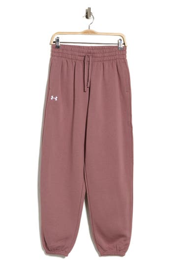 Under Armour Rival Fleece Oversized Joggers In Maroon Mist