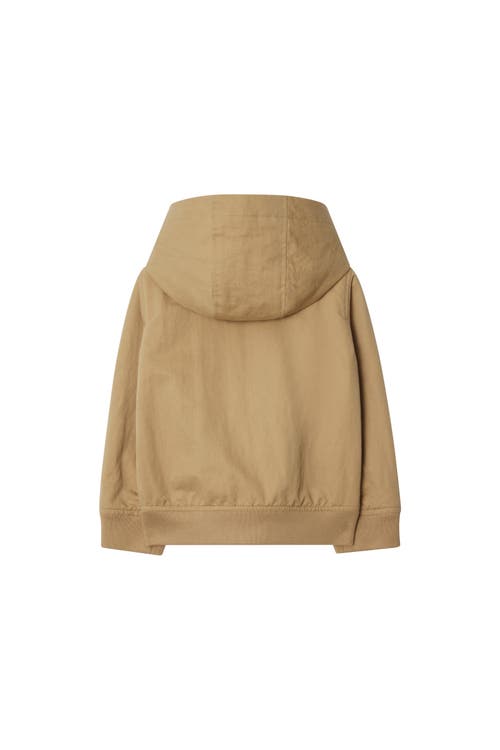 BURBERRY BURBERRY CHECK LABEL NYLON COTTON ZIP HOODIE