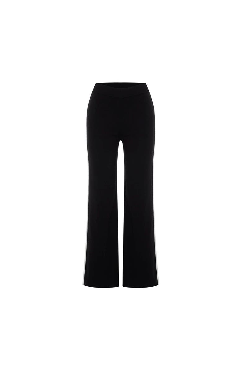 THEO The Label Nomia Wide Leg Knit Pant, Main, color, Black/Ivory