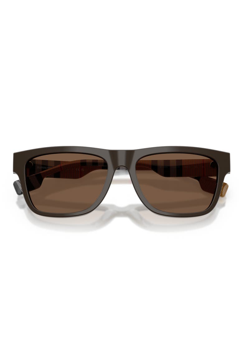 56mm Square Sunglasses, Alternate, color, BROWN / BROWN