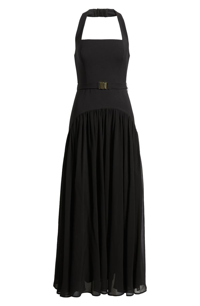 Hutch Aza A-Line Halter Dress, Alternate, color, Black