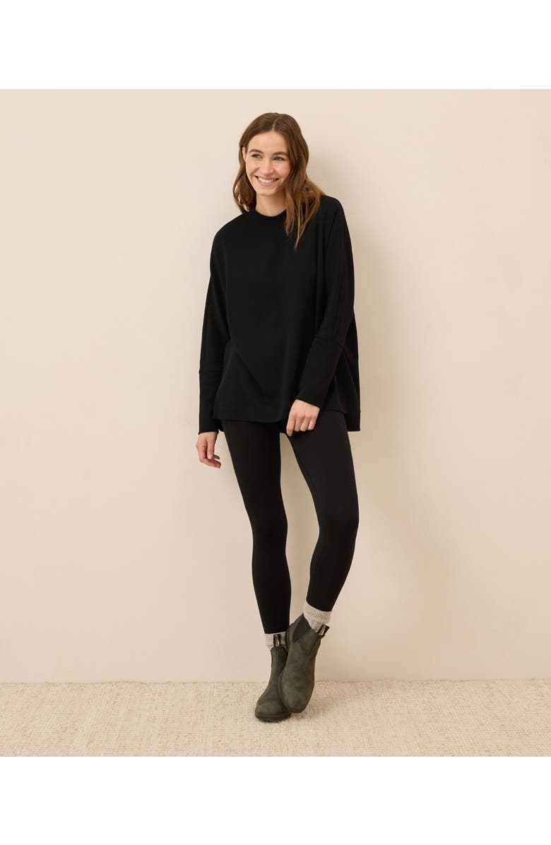 Pact Organic Cotton Airplane Long Sleeve Poncho, Alternate, color, Black