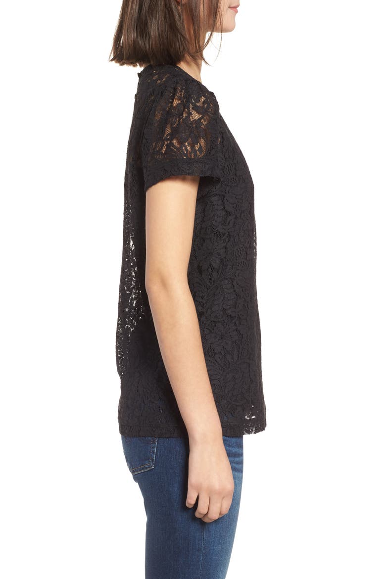 Lace Top, Alternate, color, BLACK