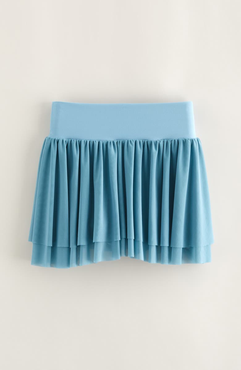 Recess Pickleball x Zella Kids' Baseline Layered Mesh Skort, Main, color, Blue Adriatic