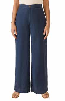 Faherty Sun Strider Wide Leg Linen Pants