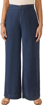 Faherty Sun Strider Wide Leg Linen Pants