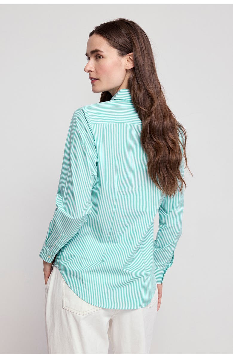 The Shirt by Rochelle Behrens The Icon Shirt in Stripe, Alternate, color, Green Stripe