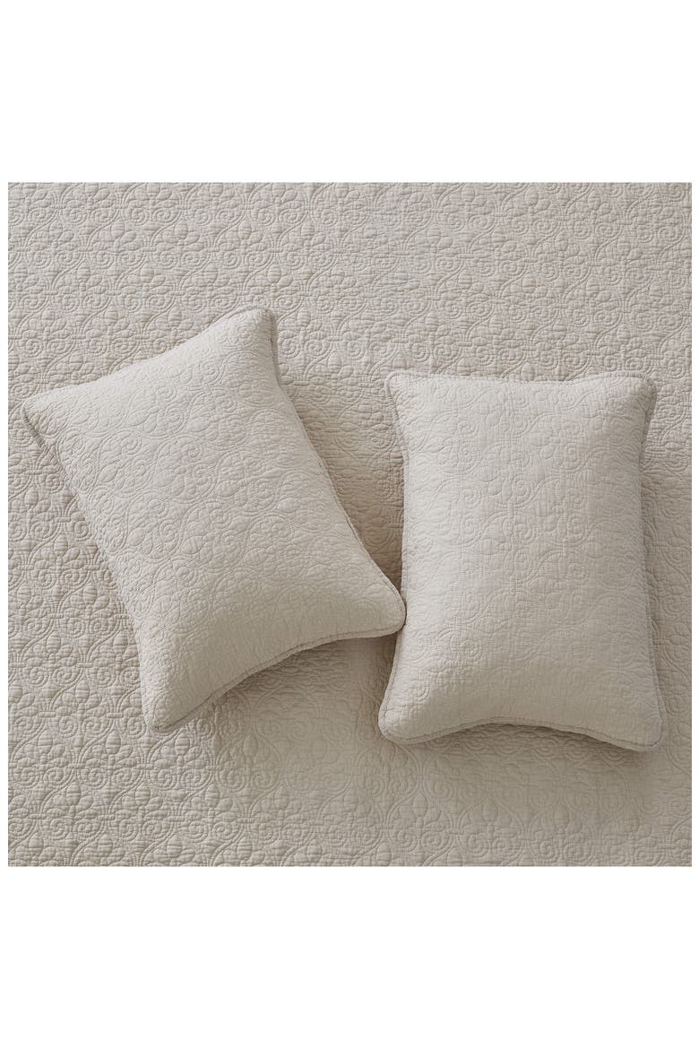 Flavia Cotton Stitched Quilt, Alternate, color, TAUPE