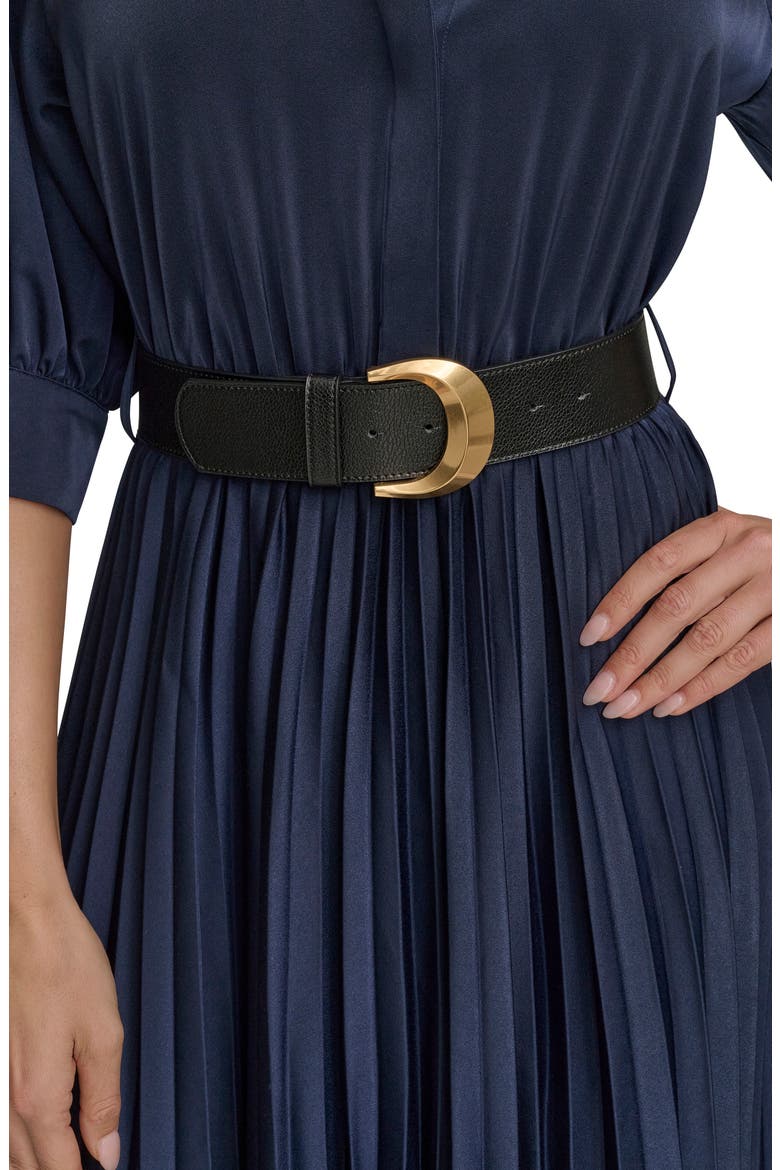 Pleated Belted Midi Shirtdress, Alternate, color, ECLIPSE