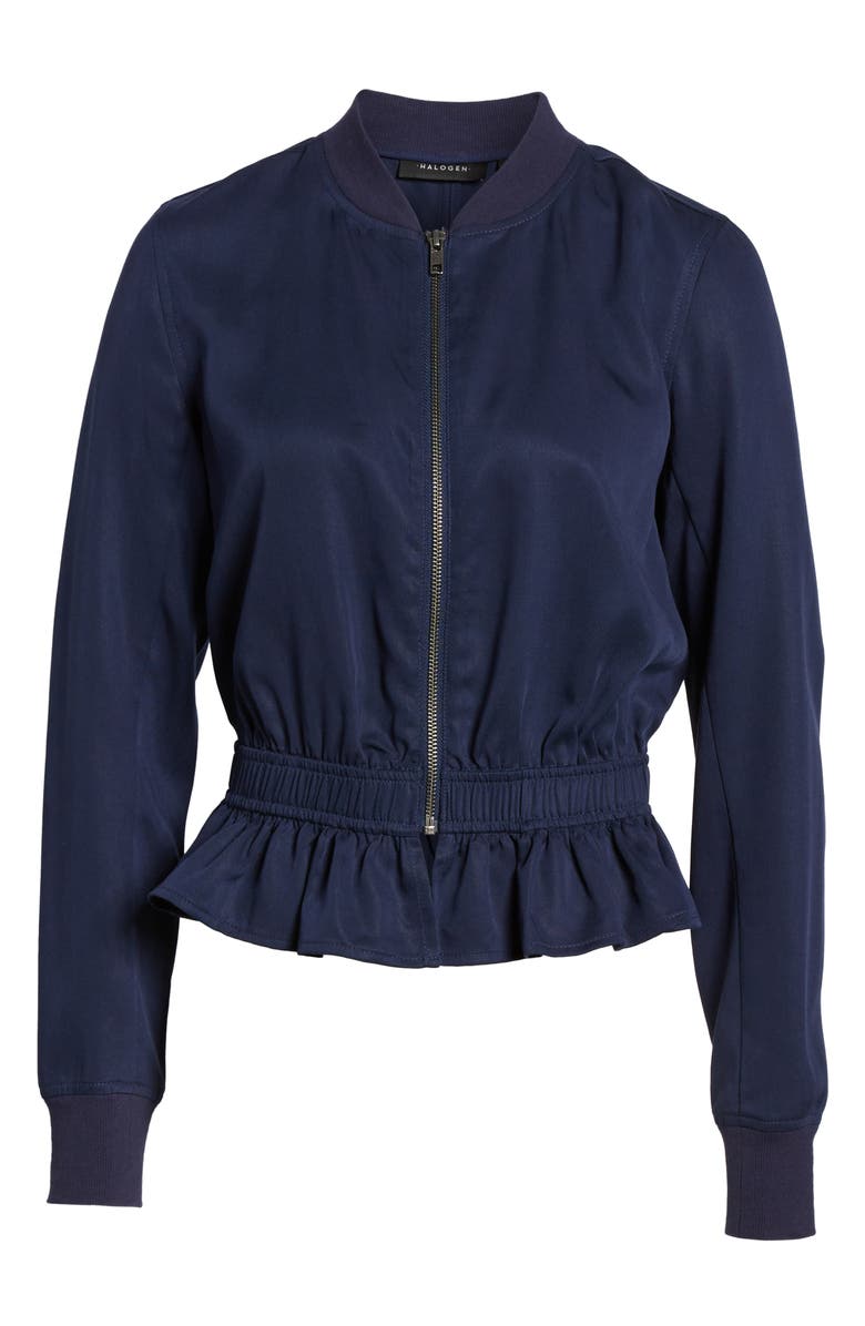 Halogen<sup>®</sup> Ruffle Hem Zip Front Jacket, Alternate, color,