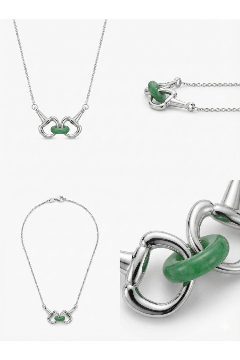 Year of the Horse Limited Edition Equestrian Snaffle Bit Necklace, Alternate, color, Green