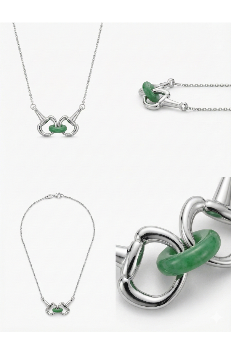seree Year of the Horse Limited Edition Equestrian Snaffle Bit Necklace, Alternate, color, Green