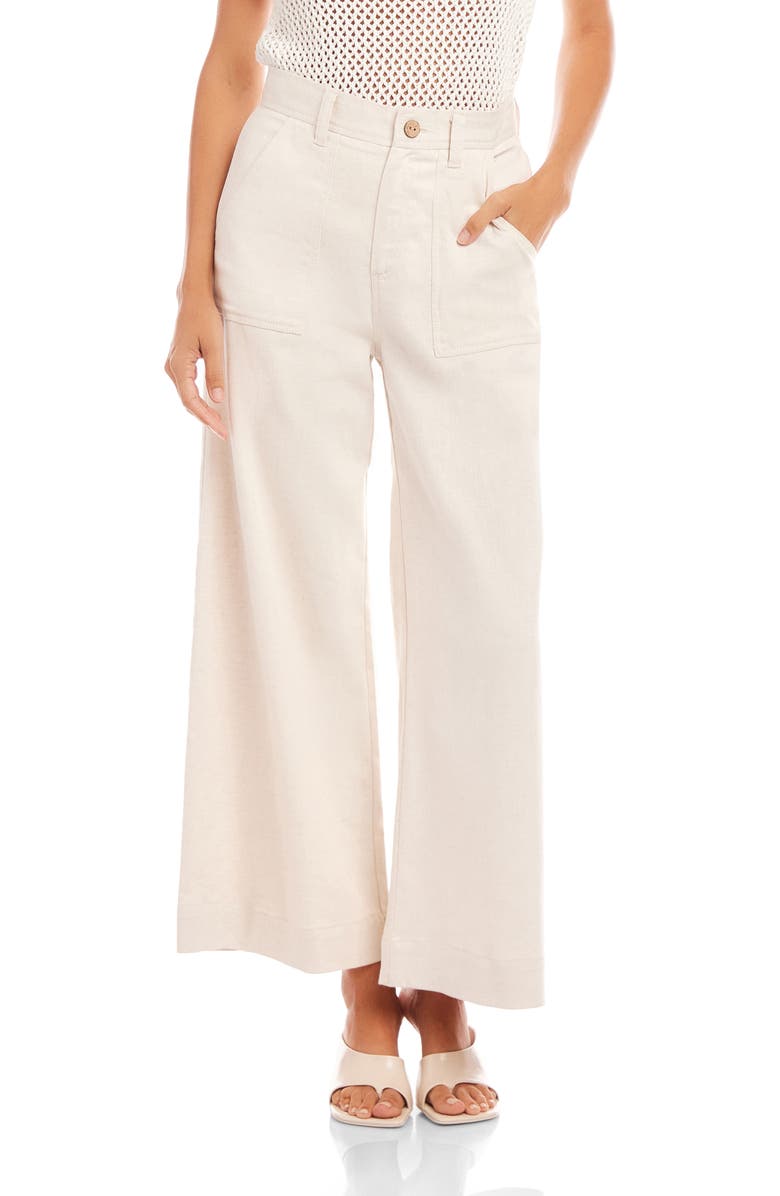 FIFTEEN TWENTY Ryder Wide Leg Cotton & Linen Blend Pants, Main, color,