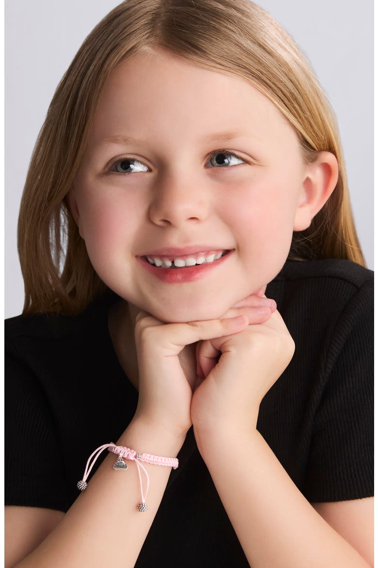Kids' Kinder Caviar Macramé Slide Bracelet, Alternate, color, PINK
