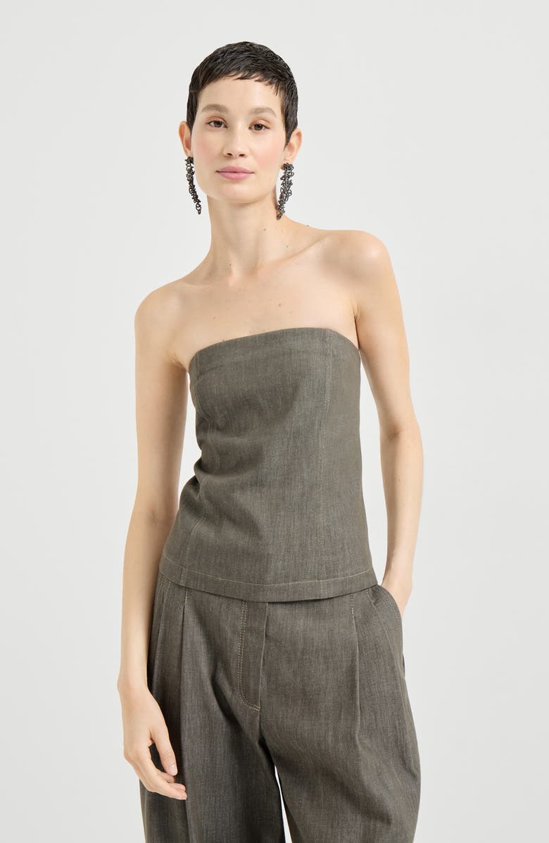 Brunello Cucinelli Bandeau top, Alternate, color, Olive