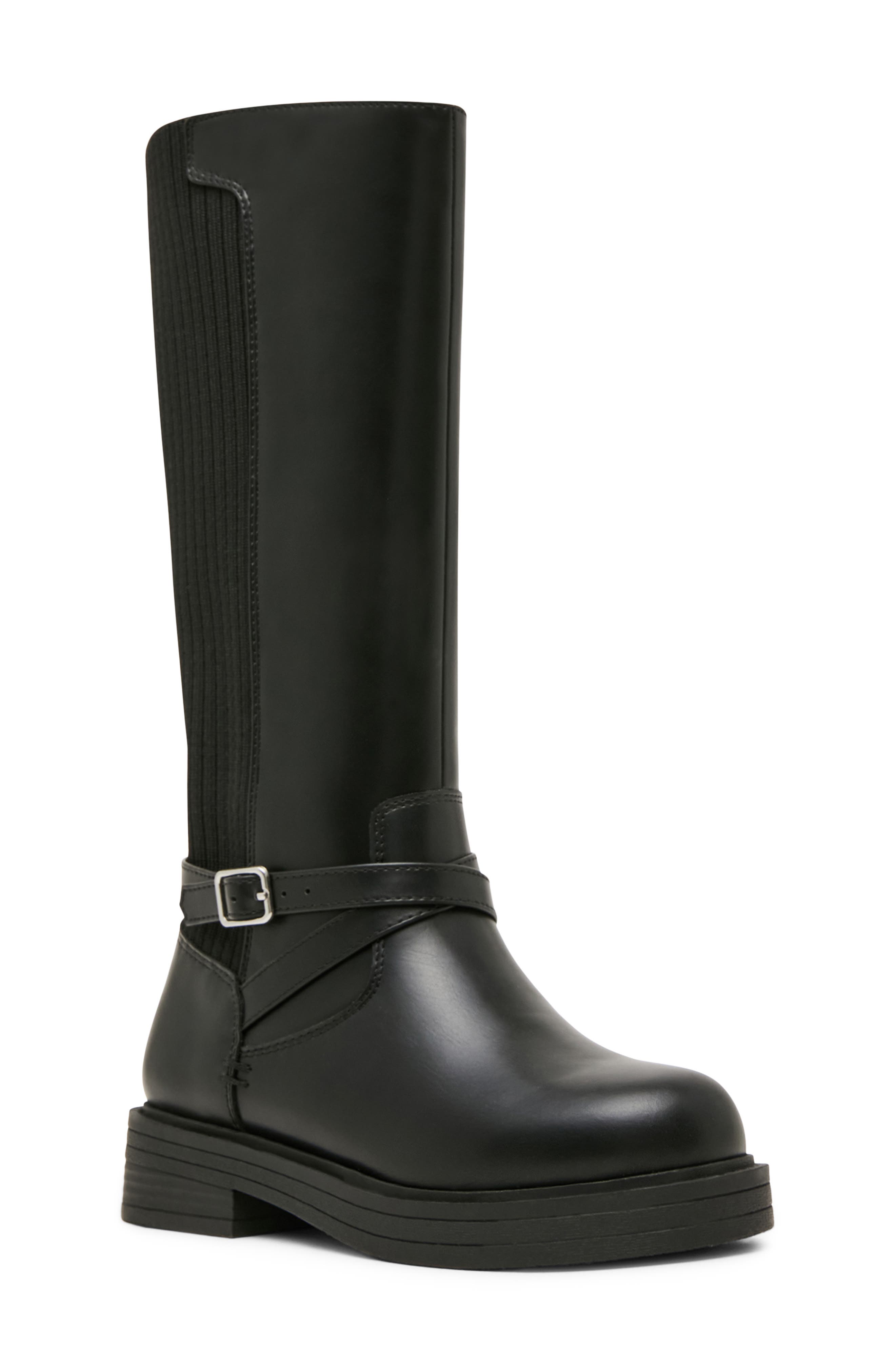 Kids' Jcore Faux Leather Tall Boot, Main, color, BLACK