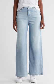 ECRU Mirage Denim Printed French Terry Wide Leg Pants