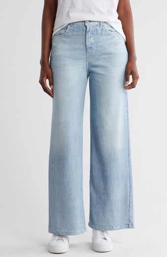 ECRU Mirage Denim Printed French Terry Wide Leg Pants