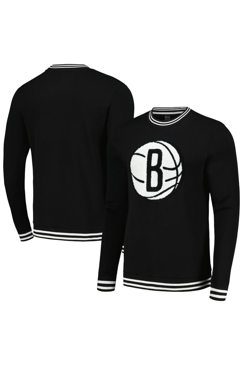 Men's Stadium Essentials Black Brooklyn Nets Club Level Pullover Sweatshirt, Main, color, Black