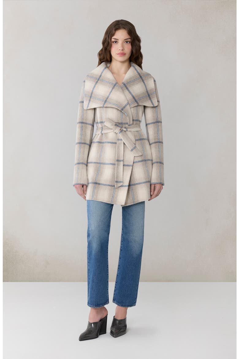 Bridgette Plaid Wrap Coat, Alternate, color, POOLSIDE PLAID