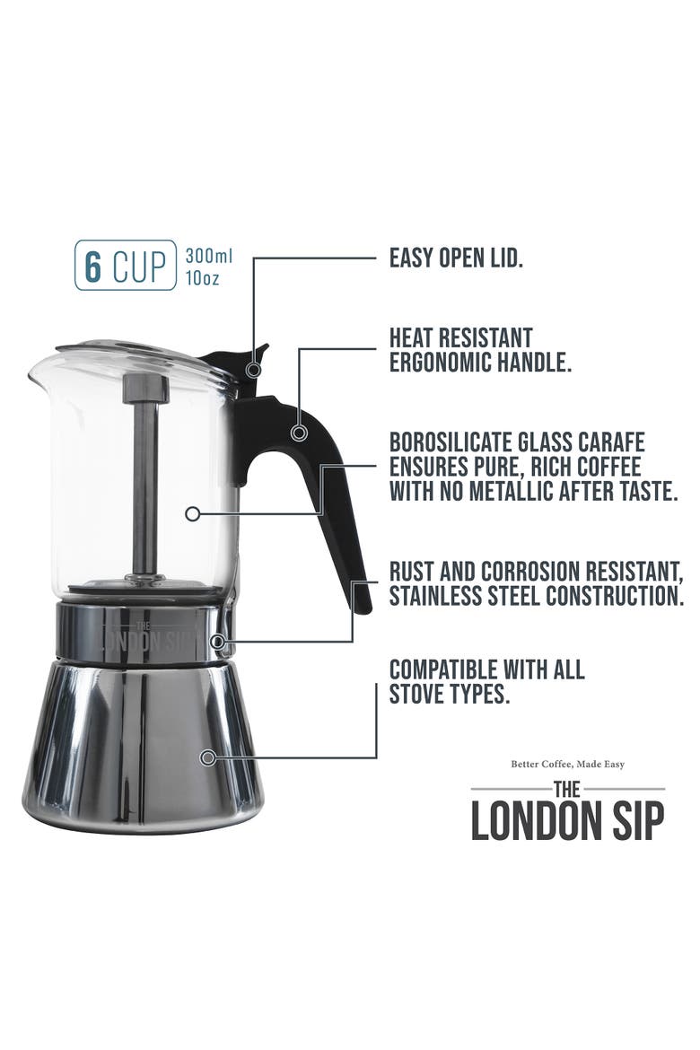 Stainless Steel Espresso Maker, Alternate, color, Clear