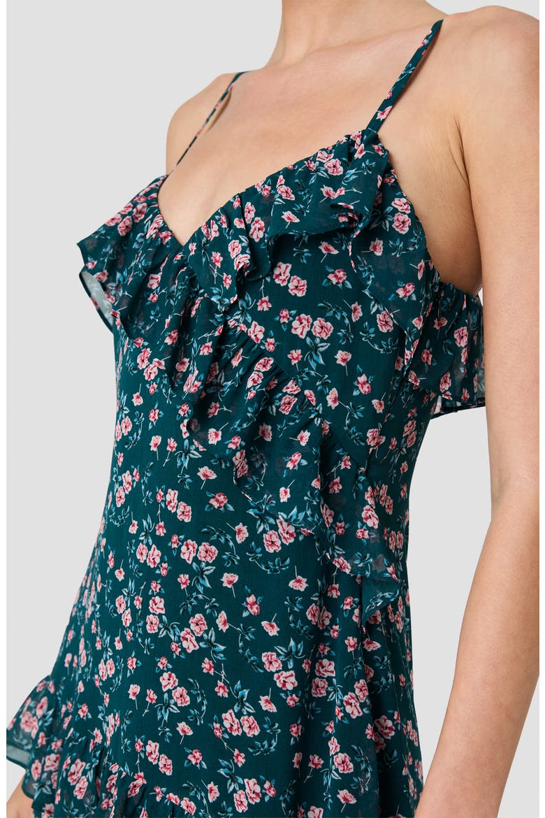 Marina Lucia Floral Chiffon Tiered Maxi Dress, Alternate, color, DEEP TEAL LUCIA FLEUR MULTI