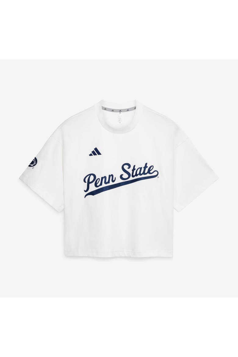Women's adidas White Penn State Nittany Lions Cropped Baseball Fashion Jersey, Main, color, White