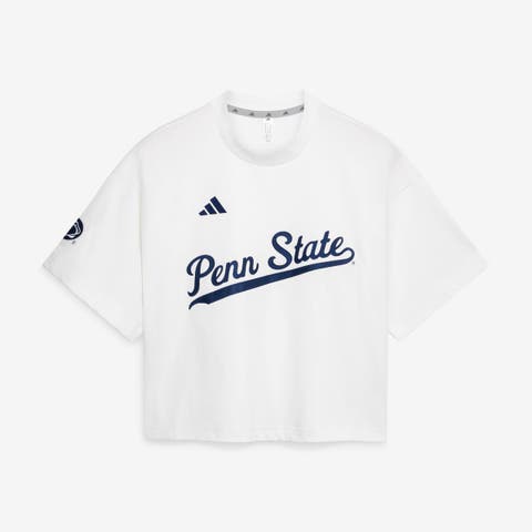 Women's adidas White Penn State Nittany Lions Cropped Baseball Fashion Jersey