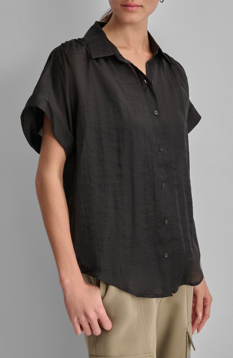 DKNY Organza Camp Shirt, Alternate, color, 