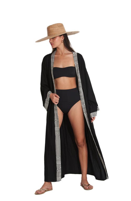 Gottex Beach Life Soar & Shore Robe Cover-up In Black