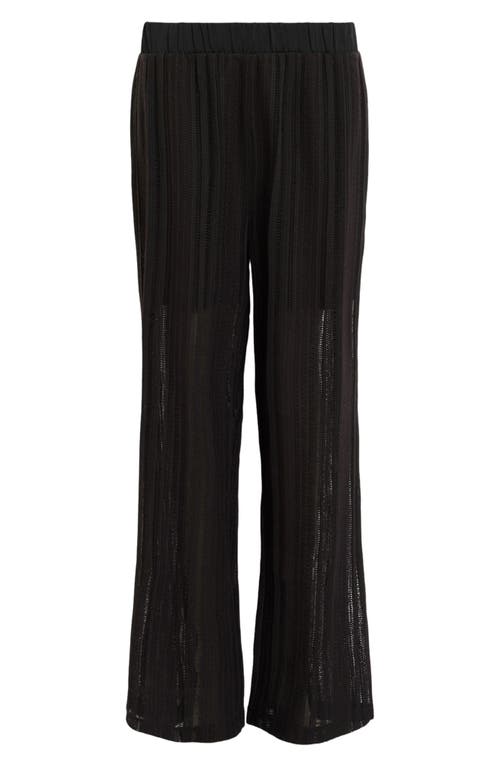 Allsaints Womens Black Giana Wide-leg Knitted Trousers In Black