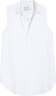 Frank & Eileen Finley Sleeveless Linen Button-Up Shirt