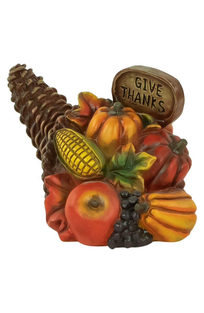 Northlight Bountiful Give Thanks Fall Harvest Cornucopia Decoration - 8.5", Alternate, color, 